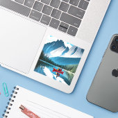 Couple Kayaking Themed Aufkleber (Laptop mit iPhone)