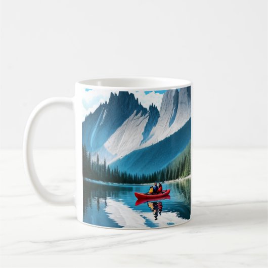 Couple Kayaking Themed Kaffeetasse (Links)