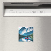 Couple Kayaking Themed Magnet (In Situ (Geschirrspüler))