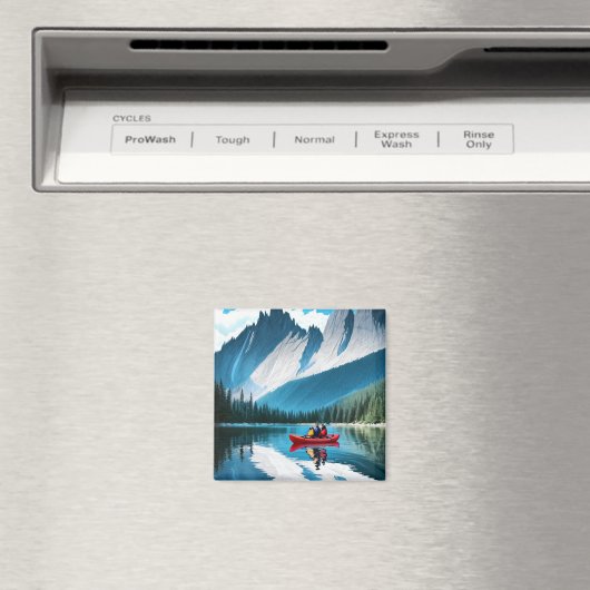 Couple Kayaking Themed Magnet (In Situ (Geschirrspüler))