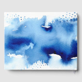 COUPLE KEEPSAKE blaue Aquarellfarbe beherrscht Gästebuch (Rückseite)