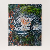 Couple Kissing | Farbenfrohe Abstrakte Puzzle (Vertikal)