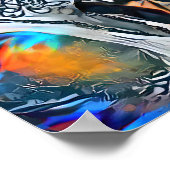 Couple Kissing | Farbiges Abstraktes Poster (Ecke)