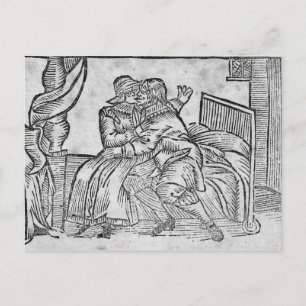Couple Kissing, Illustration "Roxburghe Ballads" Postkarte