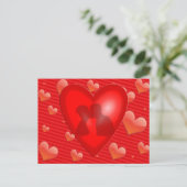 Couple Kissing in Heart mit More Hearts Postkarte (Stehend Vorderseite)