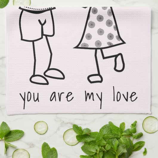 Couple Kitetücher - Sie sind meine Liebe - Ihr Tex Geschirrtuch (Gefaltet)