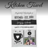 Couple Küchenest Date Kaffee Foto schwarz Geschirrtuch