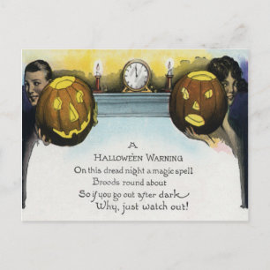 Couple Kürbislaterne Pumpkin Postkarte