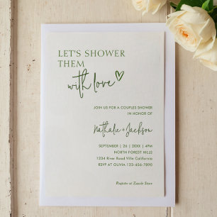 Couple Let's Shower sie Green Bridal Einladung