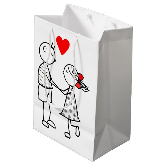 Couple-Liebe-Geschenktasche Mittlere Geschenktüte (Rückseite Schrägansicht)