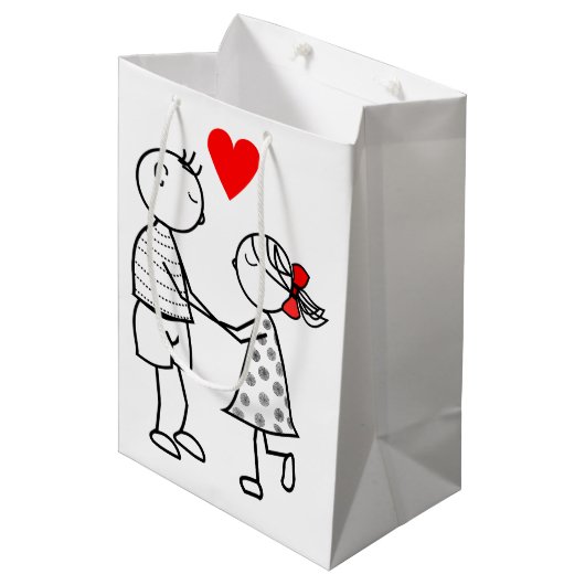 Couple-Liebe-Geschenktasche Mittlere Geschenktüte (Vorderseite Schrägansicht)
