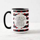 Couple Liebe Hearts Stripe | Valentinstag Foto Tasse (Links)