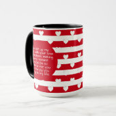 Couple Liebe Hearts Stripe | Valentinstag Foto Tasse (Vorderseite Links)