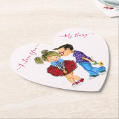 Couple Liebe Paper Untersetzer - I Liebe You (angewinkelt)