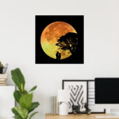 Couple Liebe Romantische Liebhaber des Mondlichtes Poster (Heimbüro)