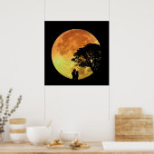 Couple Liebe Romantische Liebhaber des Mondlichtes Poster (Küche)