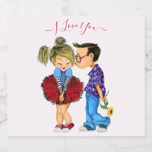 Couple Liebe Sparkling Wine Label - I Liebe You Schaumweinetikett (Einzelnes Label)