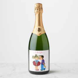 Couple Liebe Sparkling Wine Label - I Liebe You Schaumweinetikett