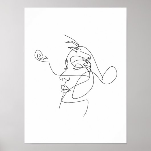 Couple Line Art Minimalistisch Poster (Vorne)