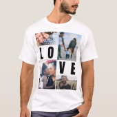 Couple Love | 4 Photo Collage Template T-Shirt (Vorderseite)