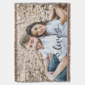 Couple Love Modern Anniversary Photo Woven Decke (Vorderseite Vertikal)