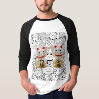 Couple Lucky Niedlich Cat Maneki Neko Chinesische T-Shirt