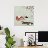Couple Mandarin Duck Design | Geburtstagsgeschenk Poster (Heimbüro)