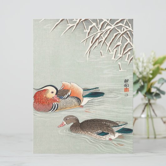Couple Mandarin Duck Design | Ideales Geschenk (Stehend Vorderseite)