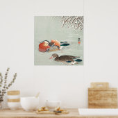 Couple Mandarin Duck Design | Ideales Geschenk Poster (Küche)