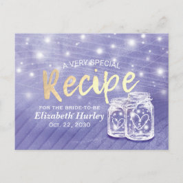 Couple Mason Jar String Light Bridal Shower Recipe Einladungspostkarte