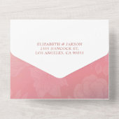 Couple Mason Jar String Lights Pink Floral Wedding All In One Einladung (Rückseite)