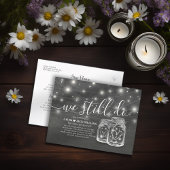 Couple Mason Jars wir noch Hochzeitsaufschub Ankündigungspostkarte