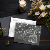 Couple Mason Jars wir noch Hochzeitsaufschub Ankündigungspostkarte