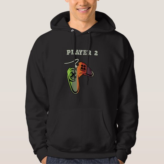 Couple Matching Gamer Gaming Player 1 Player 2 Hoodie (Vorderseite)