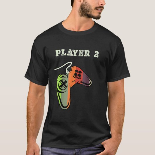 Couple Matching Gamer Gaming Player 1 Player 2 T-Shirt (Vorderseite)