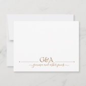 Couple Minimal Gold Monogram Mitteilungskarte (Vorderseite)