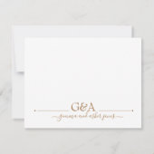 Couple Minimal Gold Monogram Mitteilungskarte (Rückseite)