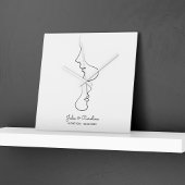 Couple-minimalistisches abstrakt Line-Art Quadratische Wanduhr