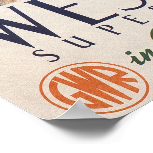 Couple mit Blick auf das Poster der Küstenbahn (Ecke)