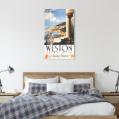 Couple mit Blick auf das Poster der Küstenbahn Leinwanddruck (Insitu (Schlafzimmer))