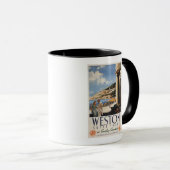 Couple mit Blick auf das Poster der Küstenbahn Tasse (VorderseiteRechts)