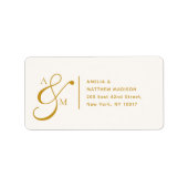 Couple Monogram Ampersad White Address Label Adressaufkleber (Vorne)