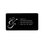 Couple Monogram Ampersad White Address Label Adressaufkleber (Vorne)