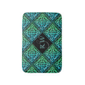 Couple Monogram Celtic Knot Blue Green Bath Mat Badematte (Vorderseite Vertikal)
