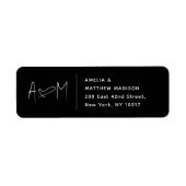 Couple Monogram Heart Black Return Address (Vorne)
