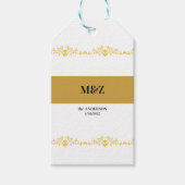 Couple Monogram Hochzeitdatum dekorative Grenze Geschenkanhänger (Vorderseite)
