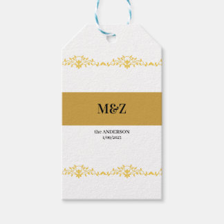 Couple Monogram Hochzeitdatum dekorative Grenze Geschenkanhänger