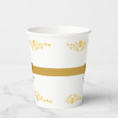 Couple Monogram Hochzeitdatum dekorative Grenze Pappbecher (Links)