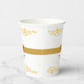 Couple Monogram Hochzeitdatum dekorative Grenze Pappbecher (Rechts)