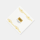 Couple Monogram Hochzeitdatum dekorative Grenze Serviette (Ecke)